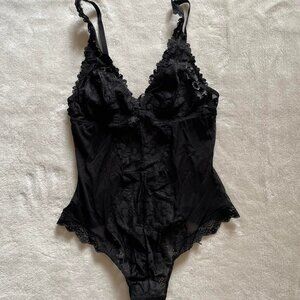 H&M Black Sheer Floral Bodysuit